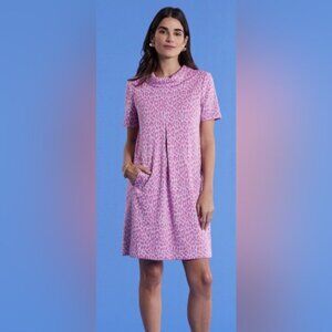 Tyler Boe Kristen blue/grey cheetah print knit short sleeve dress size M